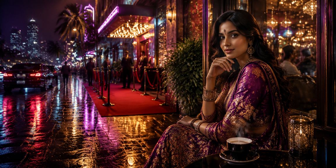 Mumbai Bandra VIP bonus neon lights at night